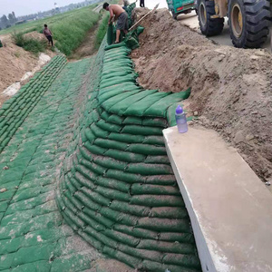 Wholesale geo bag river bank protection green black  flood control Polyester Nonwoven Geotextile  sand bag Large Earthbag Geobag