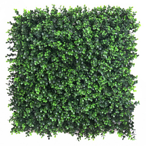 50*50cm UV Plastic High Quality Artificial Hedge Boxwood Panels Green Plant Vertical Garden Wall For Indoor Outdoor Decoration