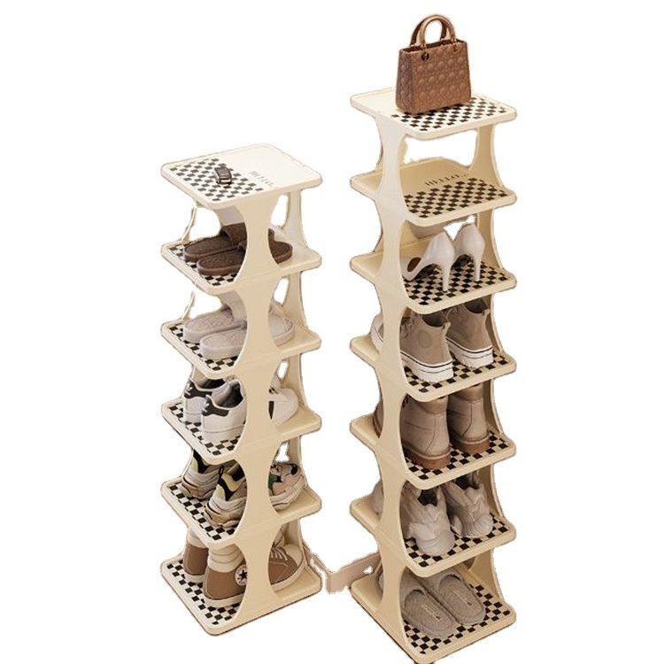 Shoe Rack Multifunction Free Standing Shoe Shelf Foldable Shoe Rack Entryway Storage With Card Slot