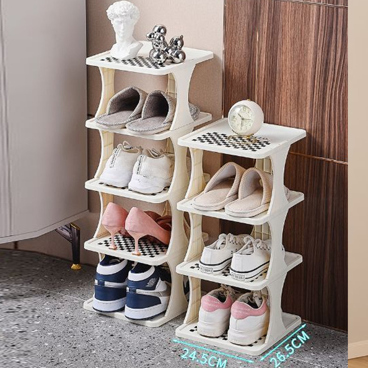 Shoe Rack Multifunction Free Standing Shoe Shelf Foldable Shoe Rack Entryway Storage With Card Slot