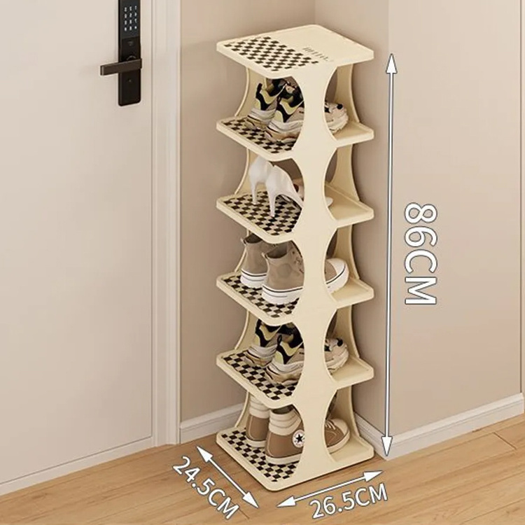 Shoe Rack Multifunction Free Standing Shoe Shelf Foldable Shoe Rack Entryway Storage With Card Slot