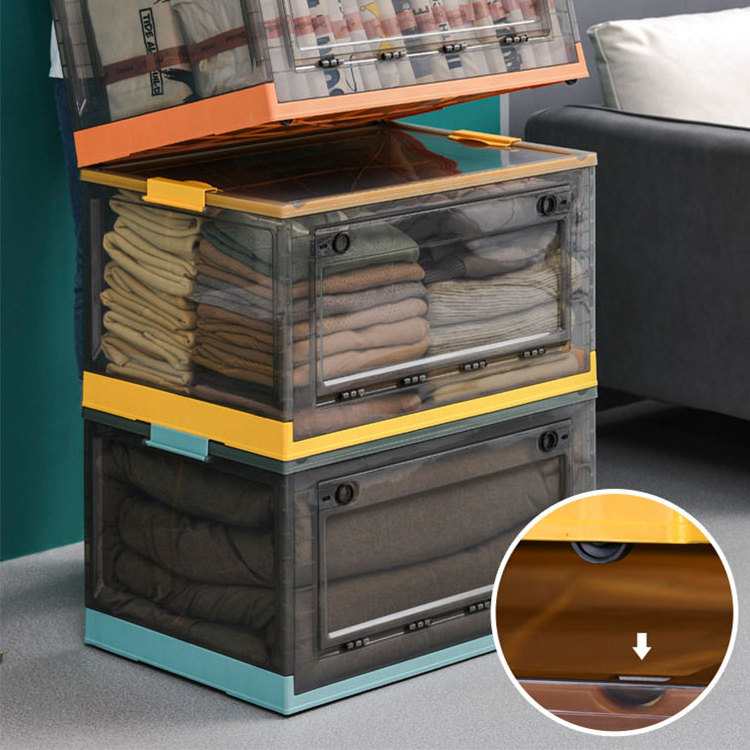 Transparency Plastic Foldable Wardrobe Storage Cabinet Storage Drawer Moveable Organizer For Clothes Foldable