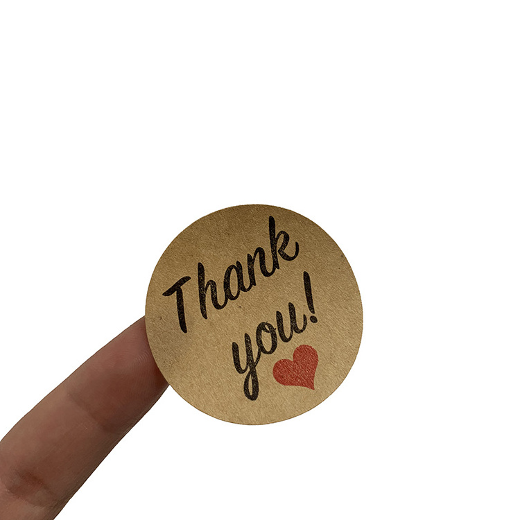 Custom Design Adhesive Label Roll Round Paper Circle Thank You Sticker Printing