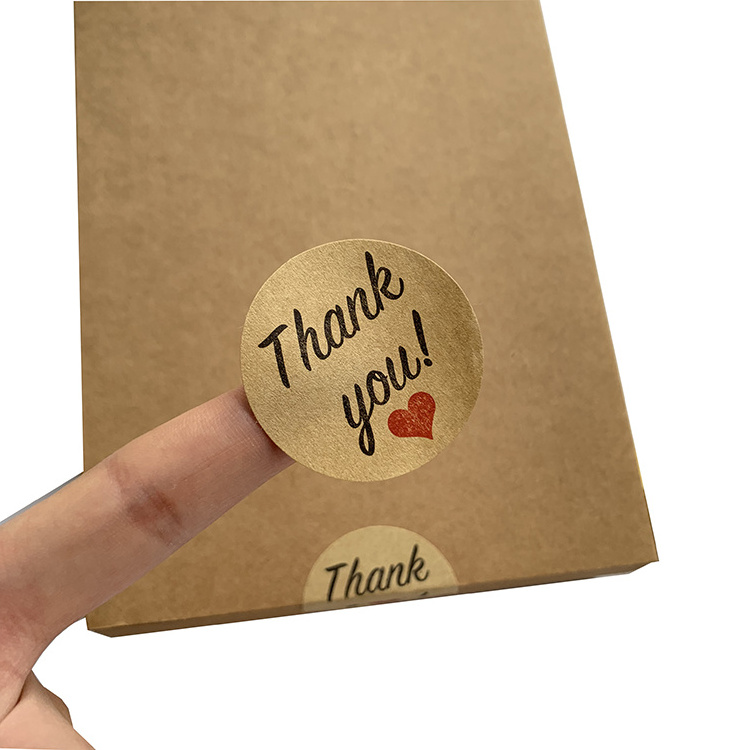 Custom Design Adhesive Label Roll Round Paper Circle Thank You Sticker Printing