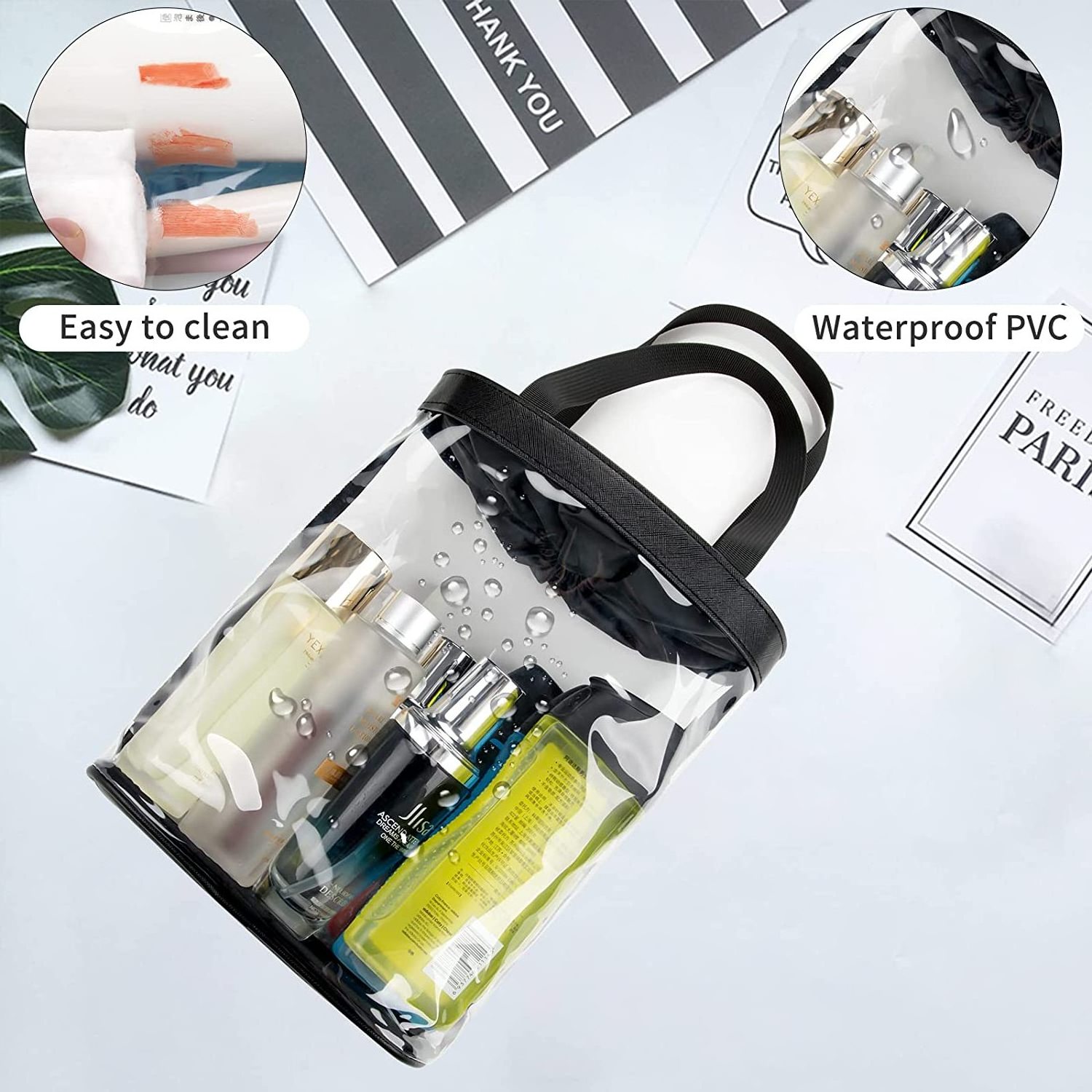 Makeup Pouch Transparent Neon Pvc Waterproof Travel Toiletry Bags Plastic Clear Cosmetic Bag