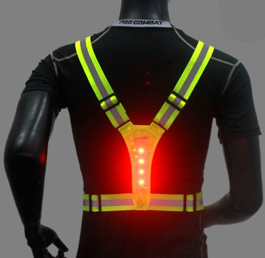 LED Safety Sports Vest High Visibility Reflective Safety Vest with 8 LED Lights for Outdoor Running Jogging Cycling