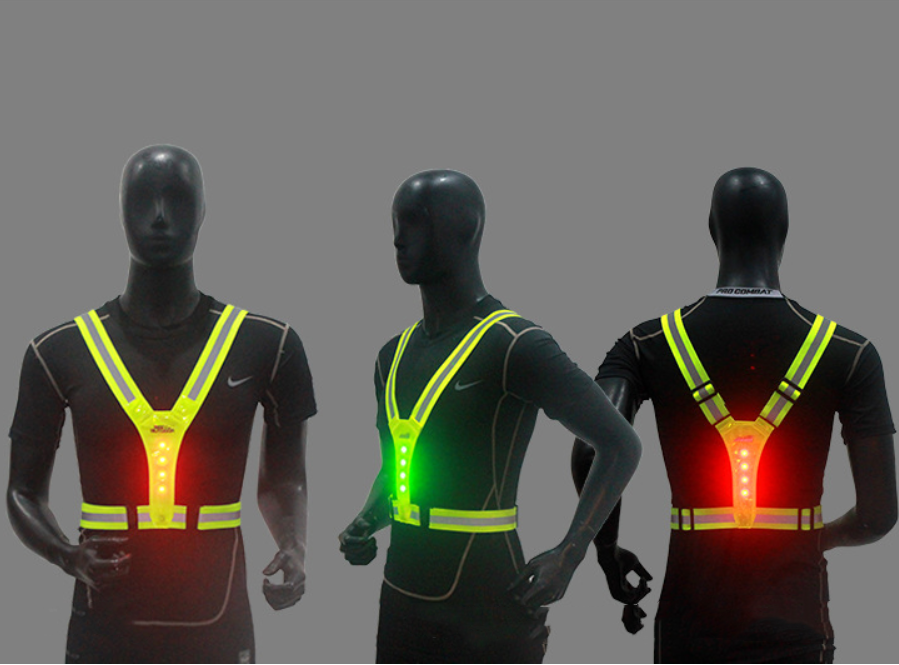 LED Safety Sports Vest High Visibility Reflective Safety Vest with 8 LED Lights for Outdoor Running Jogging Cycling