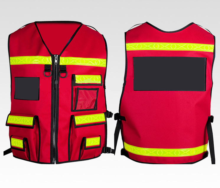 EN20471 Tool Safety Vest Hi Vis Red Mesh Vest