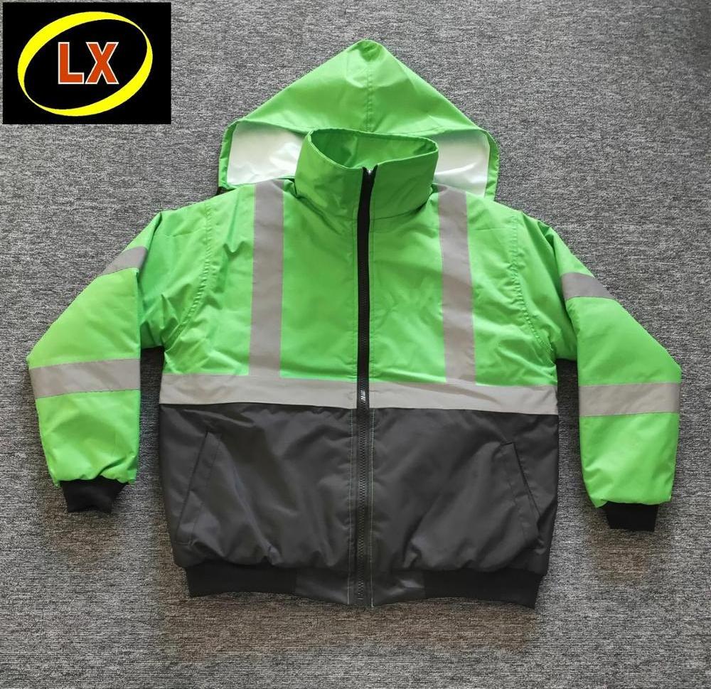 High Visibility Bomber Safety Reflective Jacket in Green color