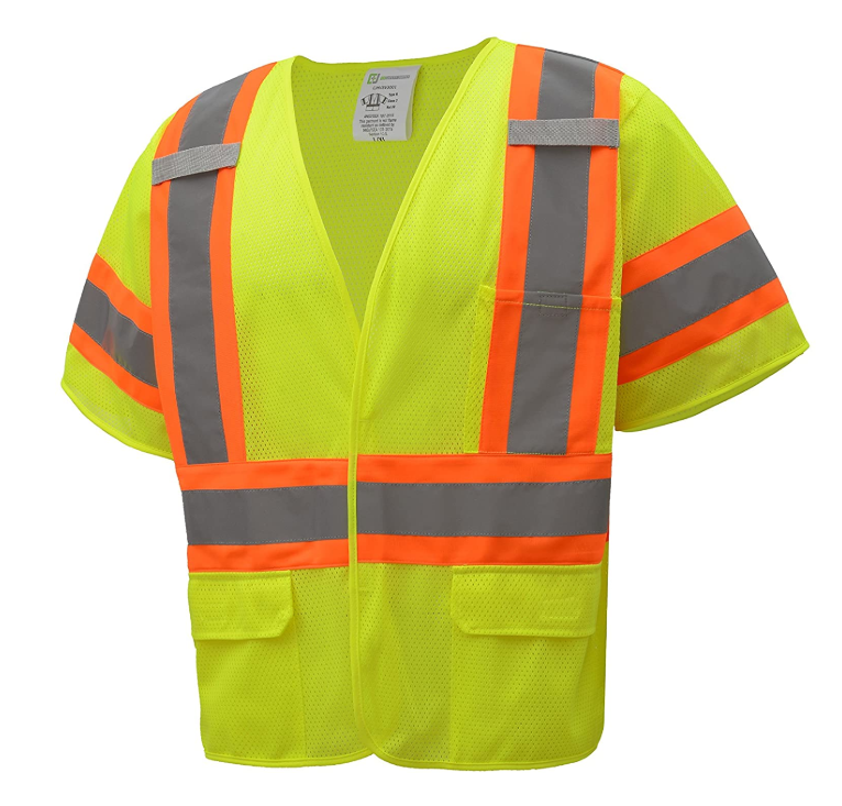 100% Polyester Mesh ANSI Class 3 High Visibility Two Tone Safety Vest