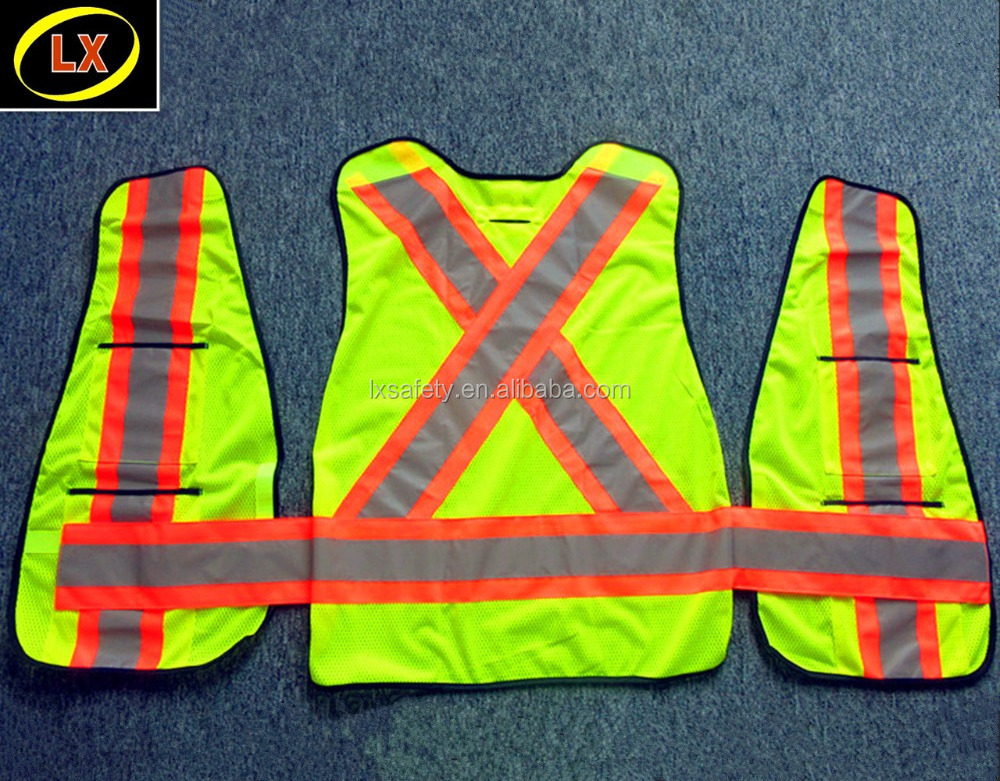 High Vis Mesh Reflective Safety Vest with pockets and Breakaway Manufacturers China