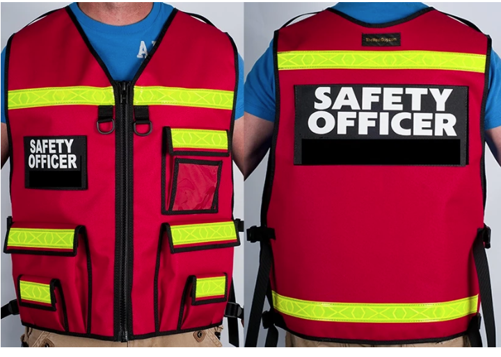 EN20471 Tool Safety Vest Hi Vis Red Mesh Vest