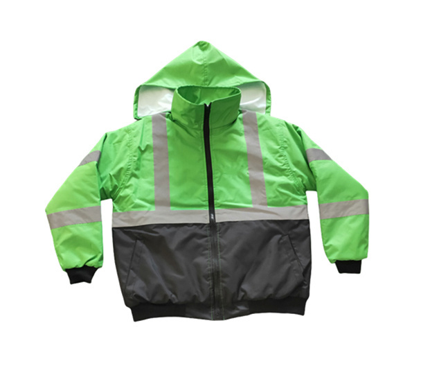 High Visibility Bomber Safety Reflective Jacket in Green color