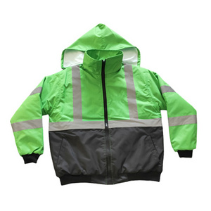 High Visibility Bomber Safety Reflective Jacket in Green color