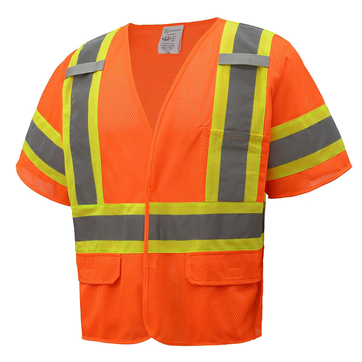 100% Polyester Mesh ANSI Class 3 High Visibility Two Tone Safety Vest