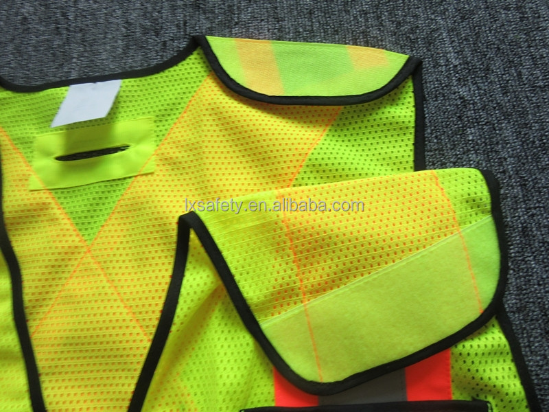 High Vis Mesh Reflective Safety Vest with pockets and Breakaway Manufacturers China