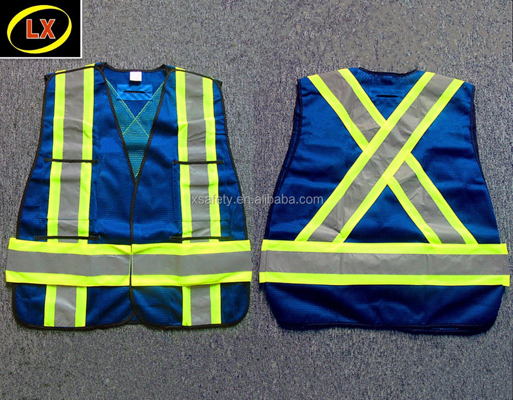 Blue Mesh Reflective Safety Vest Breakaway