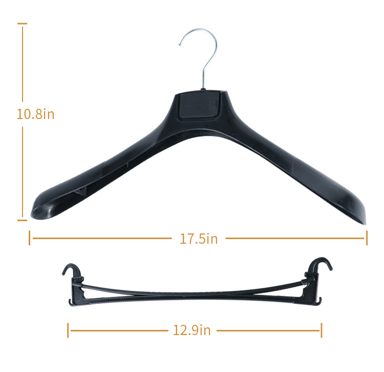 Custom logo non slip garment hanger display wedding dress clothes hangers coat suit plastic duty clothes hangers for hotel