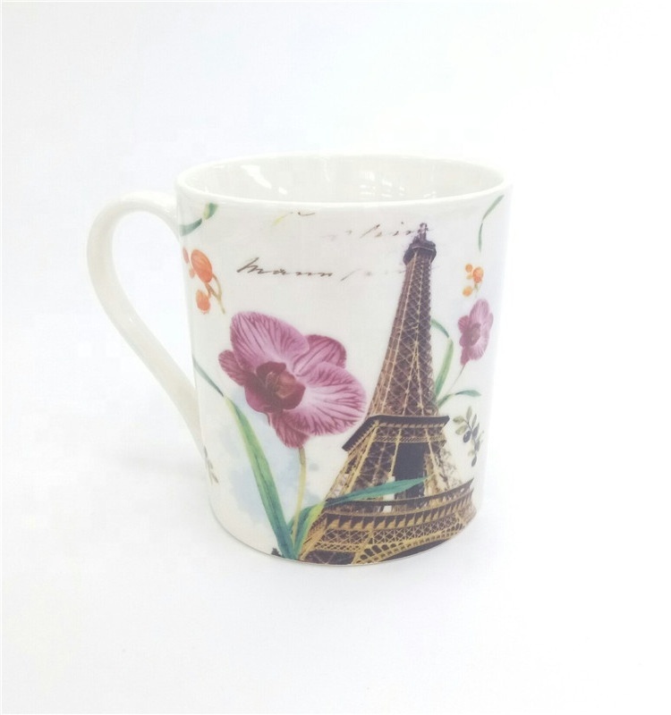 Customized Oem Fine Bone China Mugs With Handle Decal Logo Coffee Bulk Importer Favourite Advertise Mug