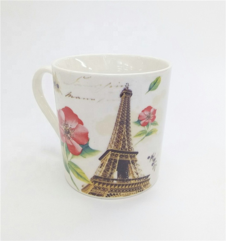 Customized Oem Fine Bone China Mugs With Handle Decal Logo Coffee Bulk Importer Favourite Advertise Mug