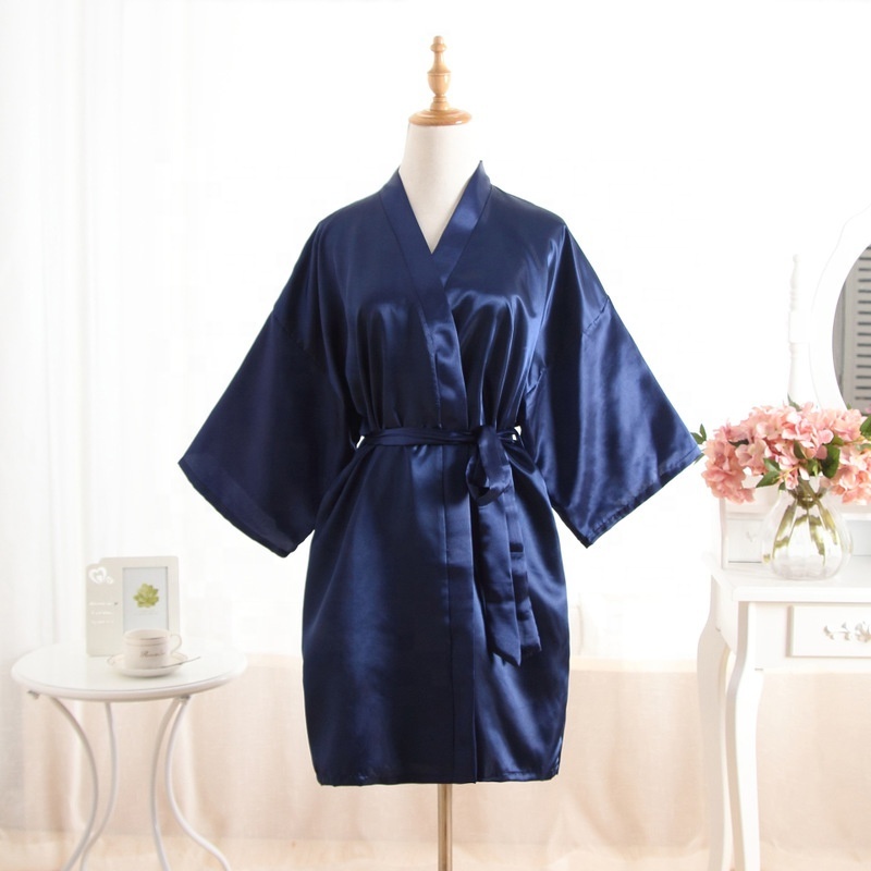 Wholesale Charming Ladies Sexy Satin Robe Faux Silk Robe Wedding Party Gift Silk Satin Bridesmaid Robe