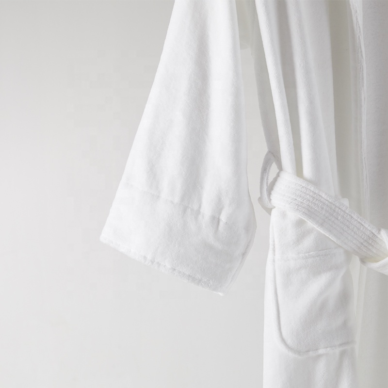 Hotel Spa 100% Cotton Velour Bathrobe Hotel Dressing Gown Embroidered Logo Bath Robe