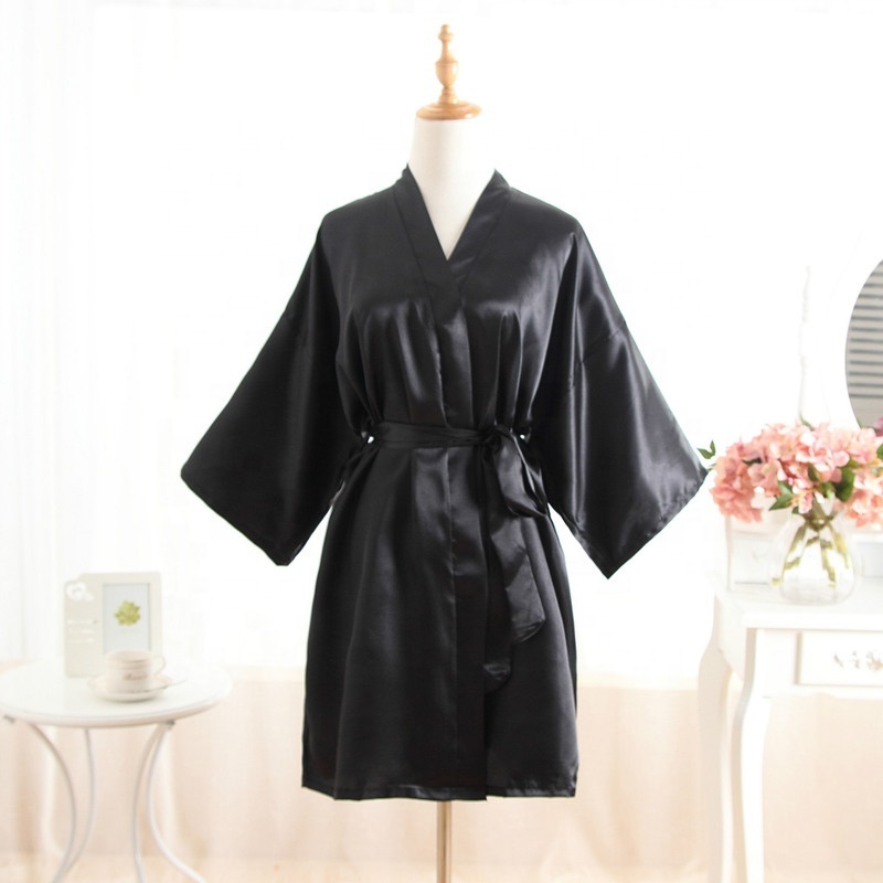 Wholesale Charming Ladies Sexy Satin Robe Faux Silk Robe Wedding Party Gift Silk Satin Bridesmaid Robe