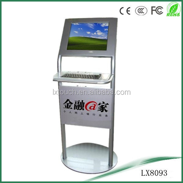 LCD interactive screen kiosk with card reader keyboard printer cinema ticket vending machine airport check-in kiosk