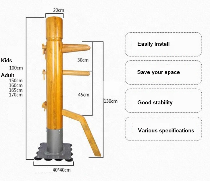 Wholesale Wing Chun Training Dummy Kung Fu Wooden Dummy With Suction Cup Base