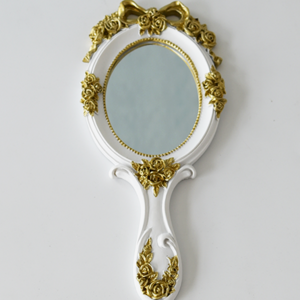 custom hand held bronze vintage antique cosmetic makeup mirror