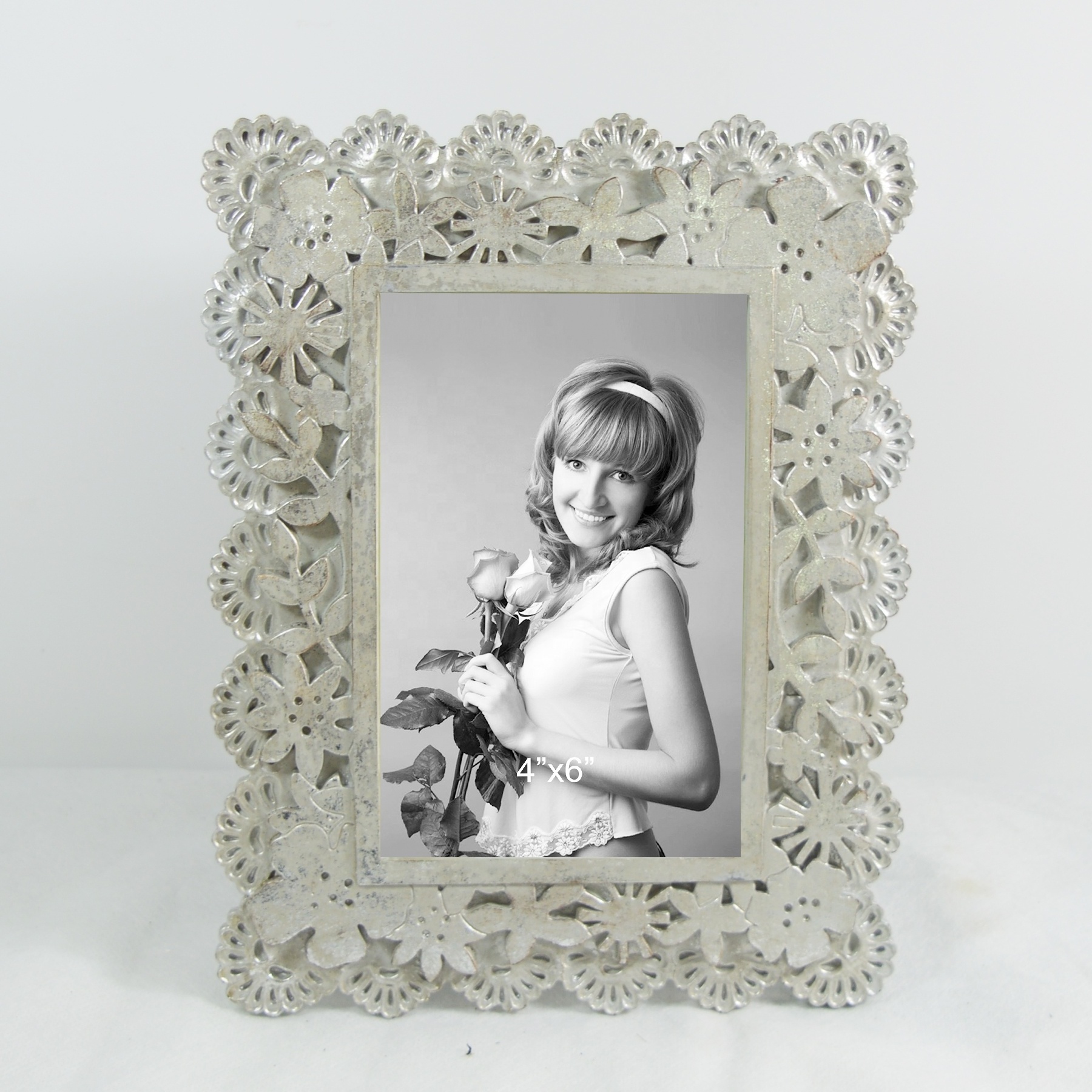 pewter antique photo frame german silver photo frame 4x6 photo frame