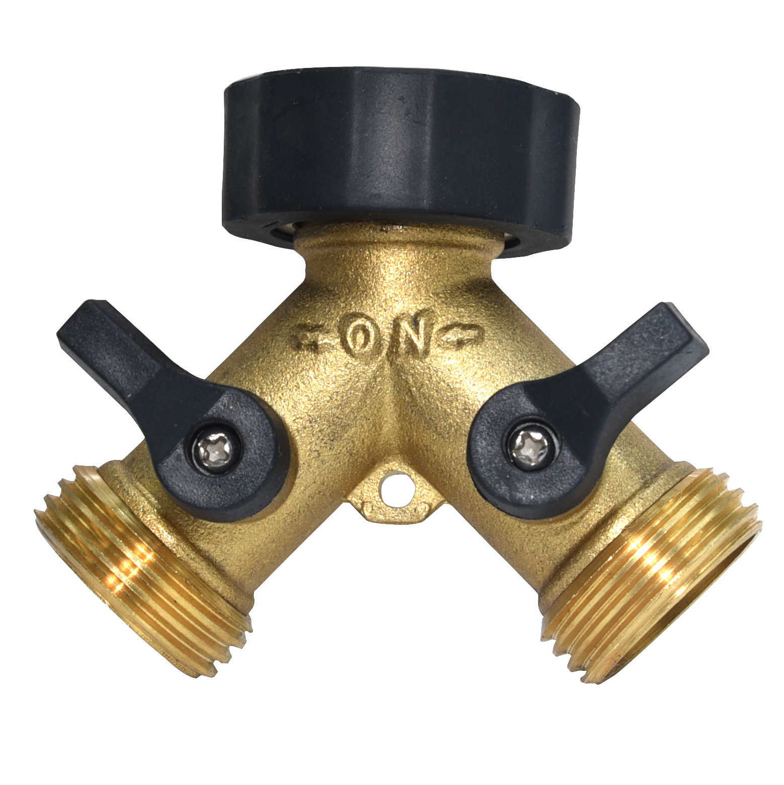 High Pressure Solid Brass Y Shape Garden Hose Splitter Hose Bib Splitter For Irrigation System