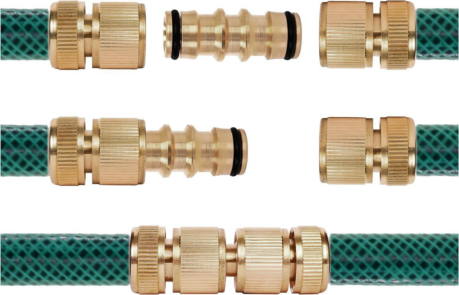 2024 China Factory Supply Brass Faucet Hose Adaptor Garden 2 Way Hose Splitter In 1/2 3/4