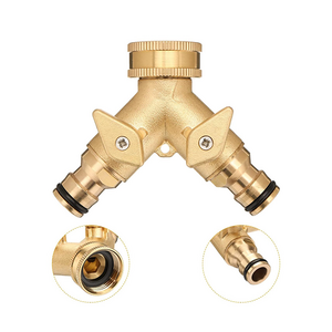 2024 China Factory Supply Brass Faucet Hose Adaptor Garden 2 Way Hose Splitter In 1/2 3/4