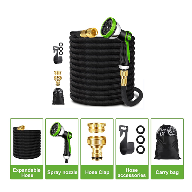 100FT 3 Times Expandable Garden Watering Hose Magic Hose Pipe With Latex Tube