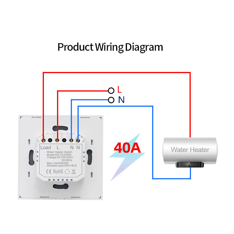 EU WiFi Boiler Water Heater Switch 40A Homekit Tuya Zigbee Smart Life App Remote Control Timer Voice Control Google Alexa