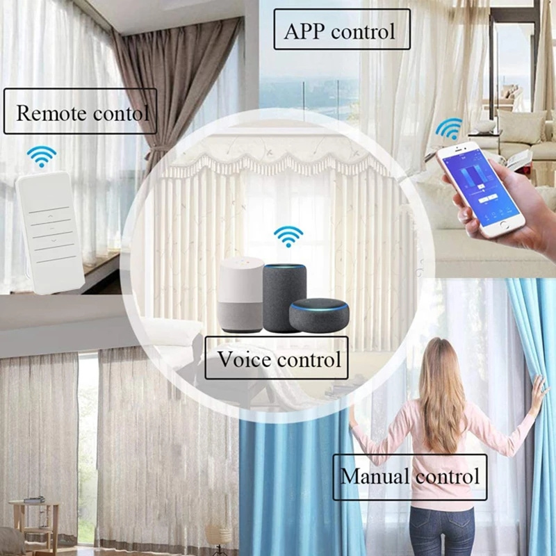 Factory directly sale Newest Mini Shorter Tuya Wifi Smart Curtain Motor Intelligent Support Voice Control Alexa Google Assistant