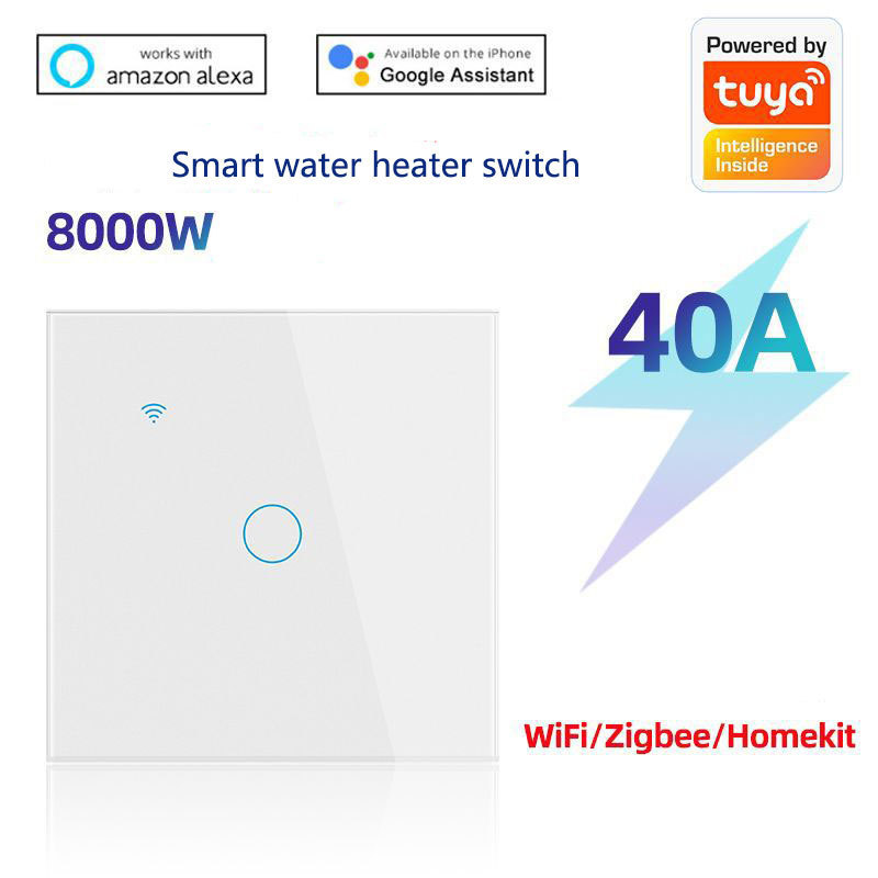 EU WiFi Boiler Water Heater Switch 40A Homekit Tuya Zigbee Smart Life App Remote Control Timer Voice Control Google Alexa