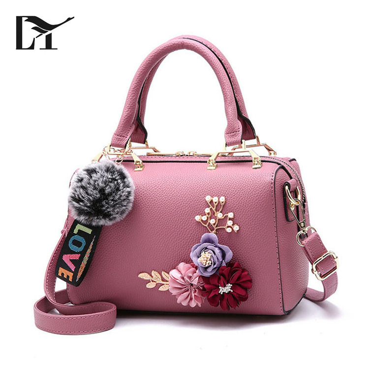 Lingyue NB1003 China Factory Luxury Style Mini Women PU Leather Flower Hand Bag For Lady