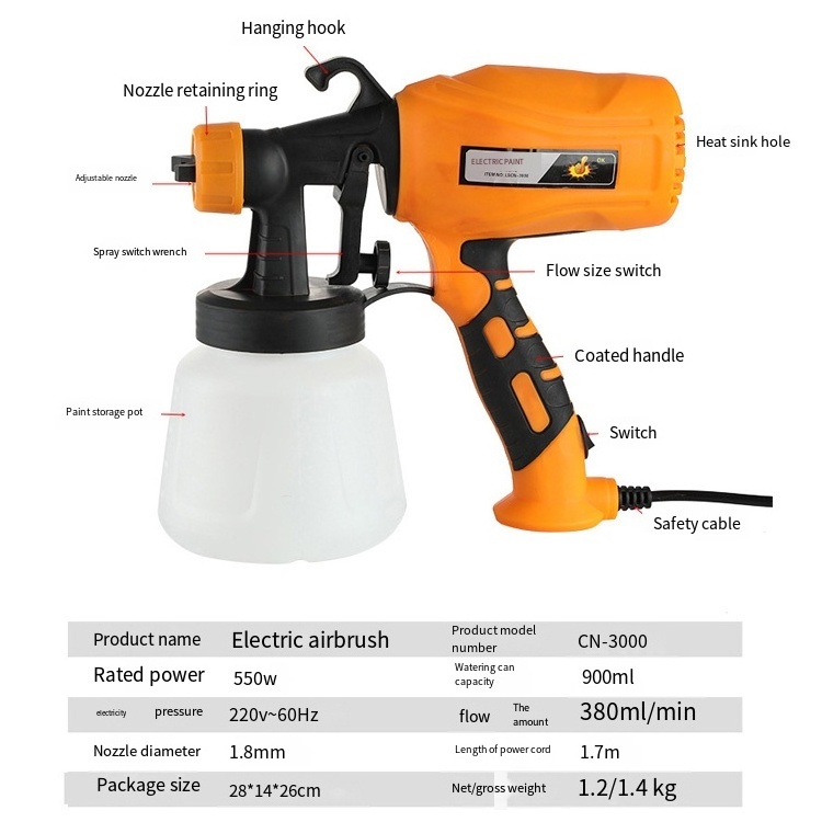 MRY Power Tools HVLP 900ML Paint Spray Gun With Cup Pulverizador De Pintura Electric Paint Spray