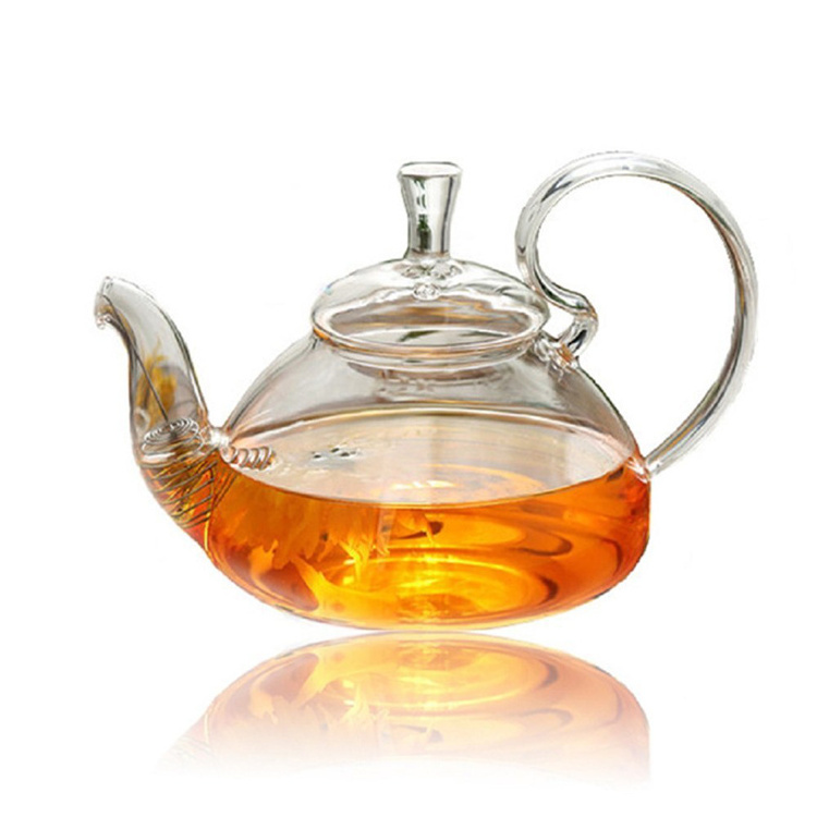 250ml 600ml 750ml 1200ml Heat Resistant High Glass Handle Pitcher Coffee Flower Tea Pot Blooming Glass Teapot Kettle