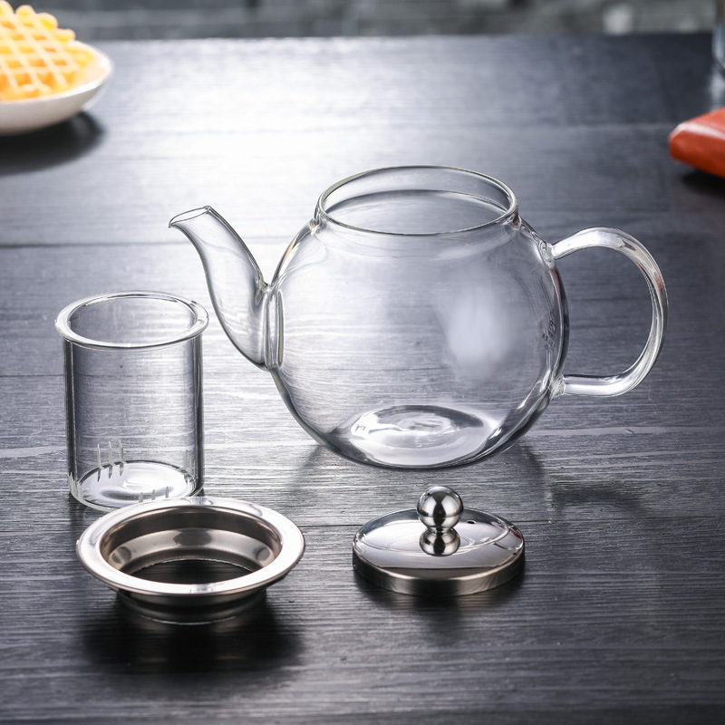 750ml 25oz Stovetop Safe Tea Kettle Glass Teapot with Glass Infuser for Blooming Loose Leaf Tea Maker