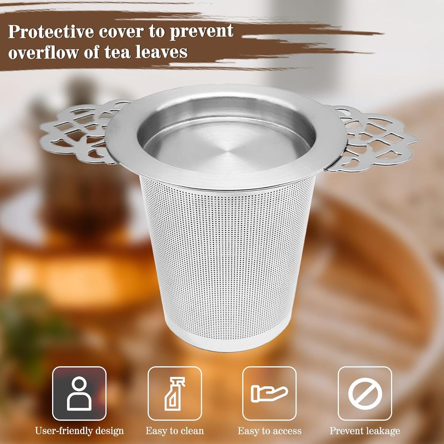 Extra Fine Mesh and Large Capacity Stainless Steel Tea Steeper Diffuser Tea Infuser Strainers for Loose Tea