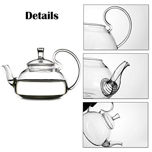 250ml 600ml 750ml 1200ml Heat Resistant High Glass Handle Pitcher Coffee Flower Tea Pot Blooming Glass Teapot Kettle