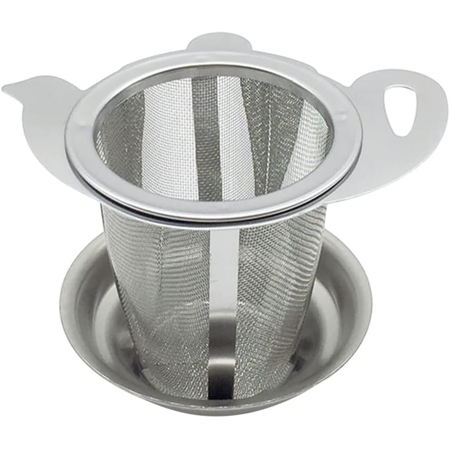 Stainless Steel Tea Filter Cute Teapot Shaped Tea Infuser Tea Steeper with Drip Trays for Herbal Spices