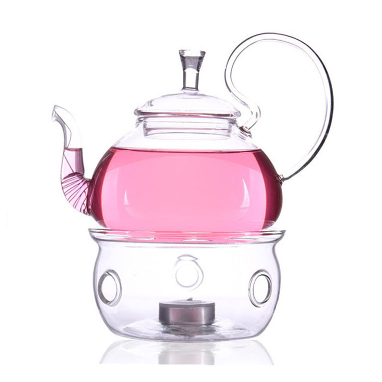 250ml 600ml 750ml 1200ml Heat Resistant High Glass Handle Pitcher Coffee Flower Tea Pot Blooming Glass Teapot Kettle