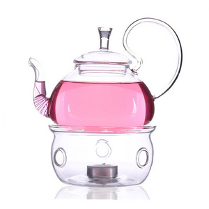 250ml 600ml 750ml 1200ml Heat Resistant High Glass Handle Pitcher Coffee Flower Tea Pot Blooming Glass Teapot Kettle