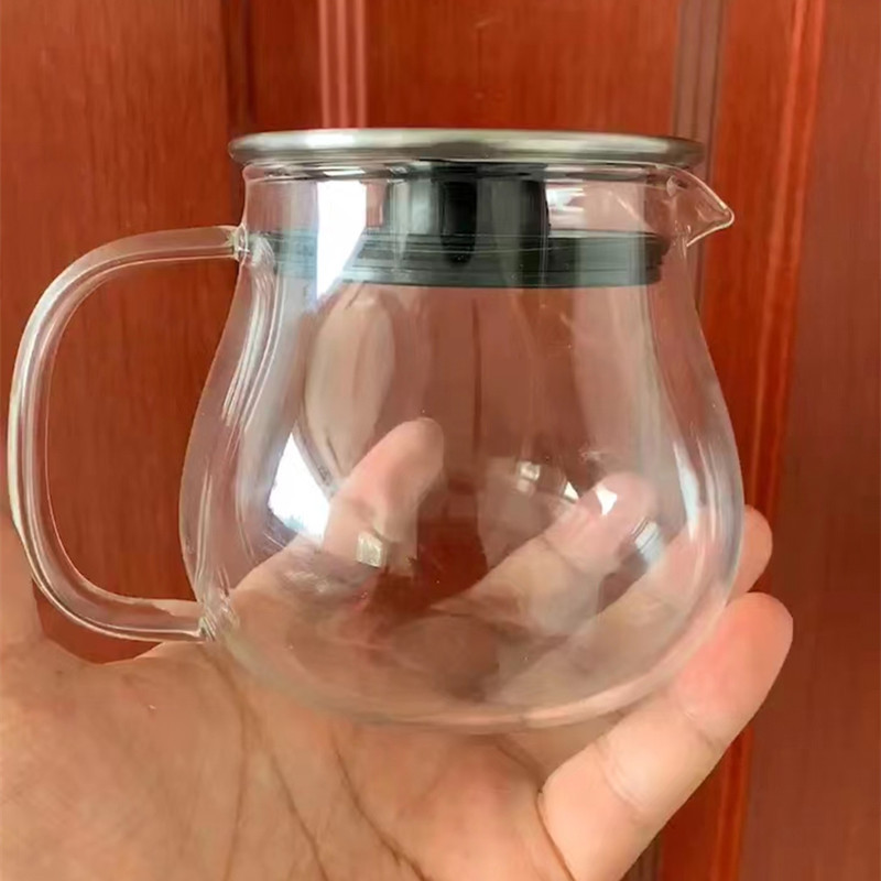 460ml 720ML One-Touch Glass Tea Maker Borosilicate Glass Tea Pot Glass Teapot and Kettle with Stainless Steel Filter Lid