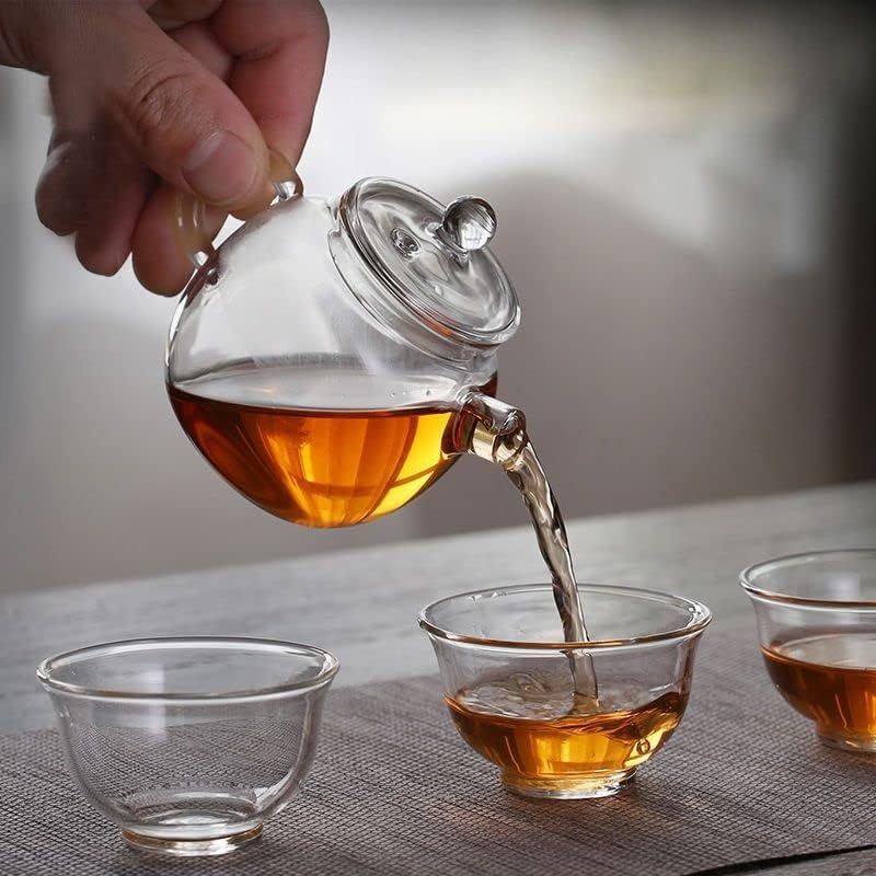 150ml/5oz Clear Glass Teapot Mini Tea Pot Small Teapot for One Person Use