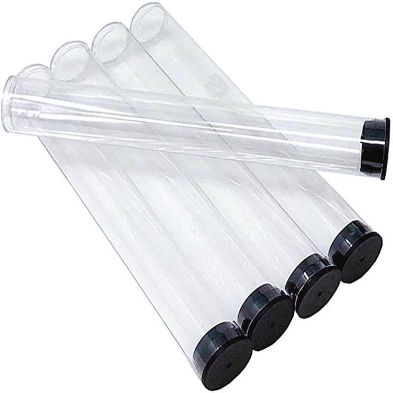 Transparent plastic packaging tube